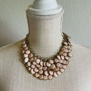 Fashion Style Women Bohemia\'s Resin Gem Round Bib layered Statement Necklace